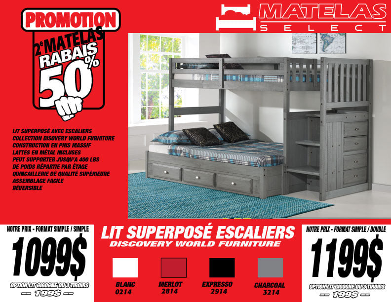 Lit superposés avec marches