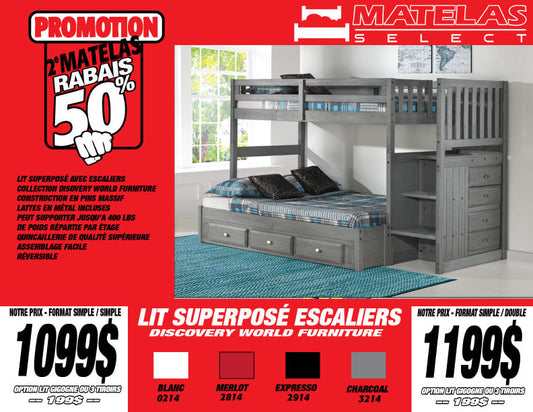 Lit superposés avec marches